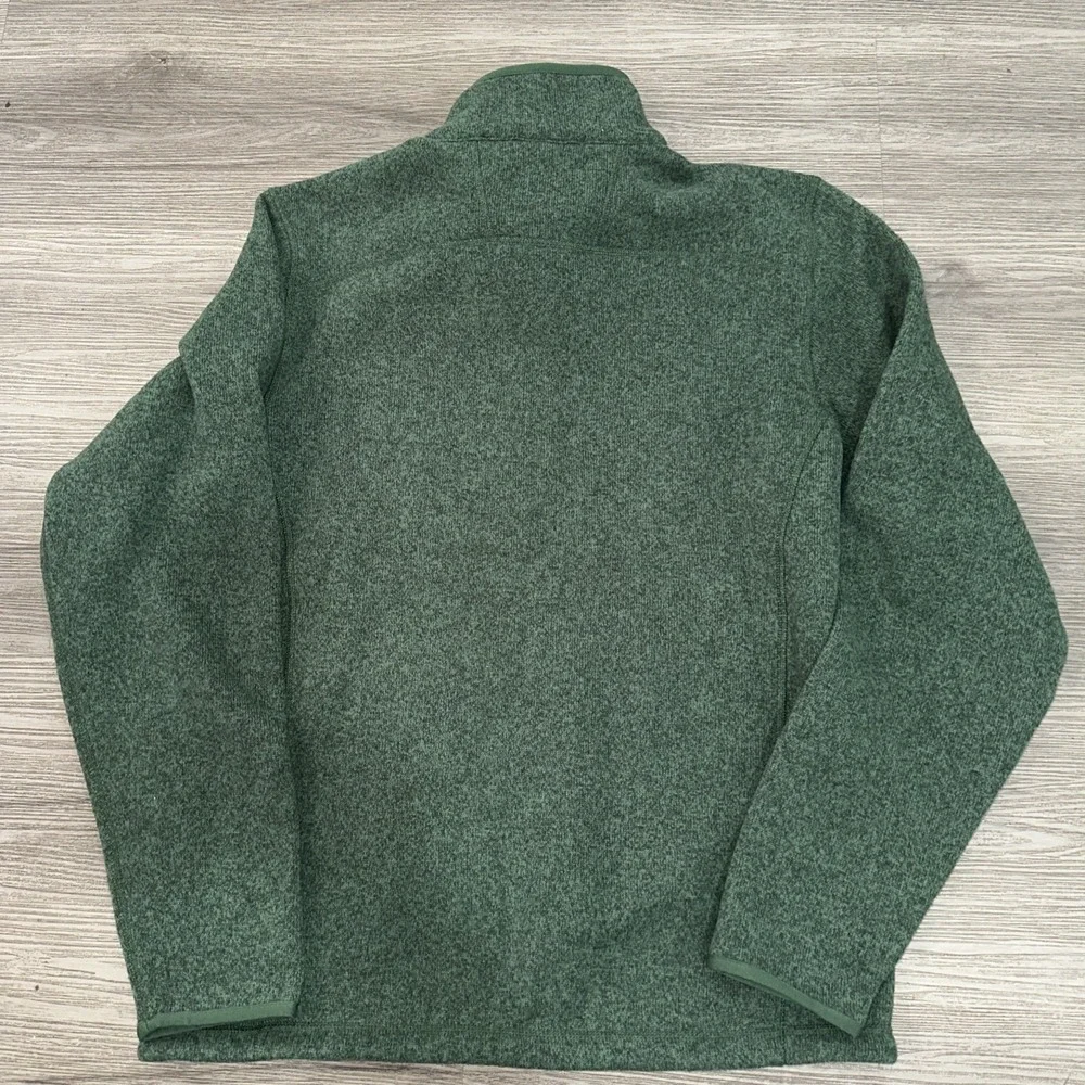 North Face Men's 1/4 Quarter‎ Zip Pullover Size M Fleece Logo Green